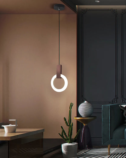 Nordic bedside circular small chandelier, modern and minimalist restaurant chandelier, fashionable bar and study light
