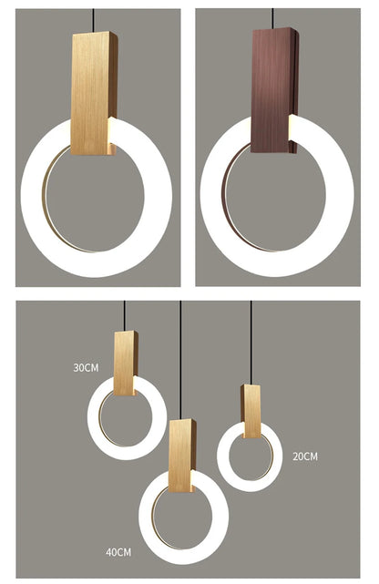 Nordic bedside circular small chandelier, modern and minimalist restaurant chandelier, fashionable bar and study light