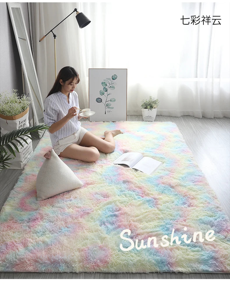 Pink Kids Carpet For Girls Bedroom Decoration Nordic large Living Room's Rugs Fluffy Hall Carpets Soft Plush Nursery Play Mats