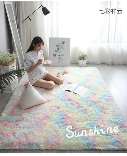 Pink Kids Carpet For Girls Bedroom Decoration Nordic large Living Room's Rugs Fluffy Hall Carpets Soft Plush Nursery Play Mats