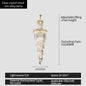 Post-Modern Duplex Villa Hall Crystal Chandelier Simple Light Luxury Jump Floor Floor Rotating Hollow Long Strip Crystal Chandel