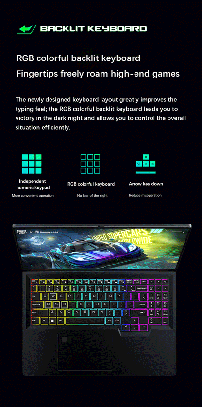 YSJMNPC 16 Inch 12th Gen Gaming Laptop Intel Core i9 12900H NVIDIA RTX 3060 6G 2.5K IPS Screen 2*DDR4 2*M.2 2TB SSD RGB Keyboard