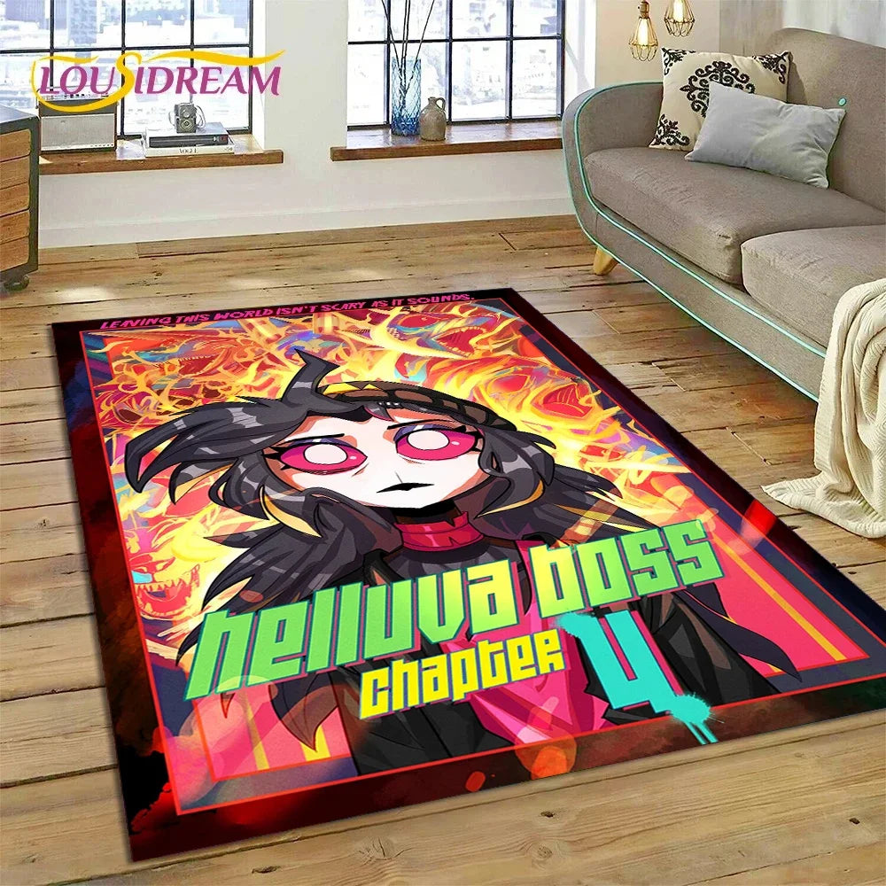 Cartoon H-Helluva Boss Blitzo H-Hazbin Hotel Carpet Rug for Bedroom Living Room Home Sofa Decoration,Child Large Decor Floor Mat