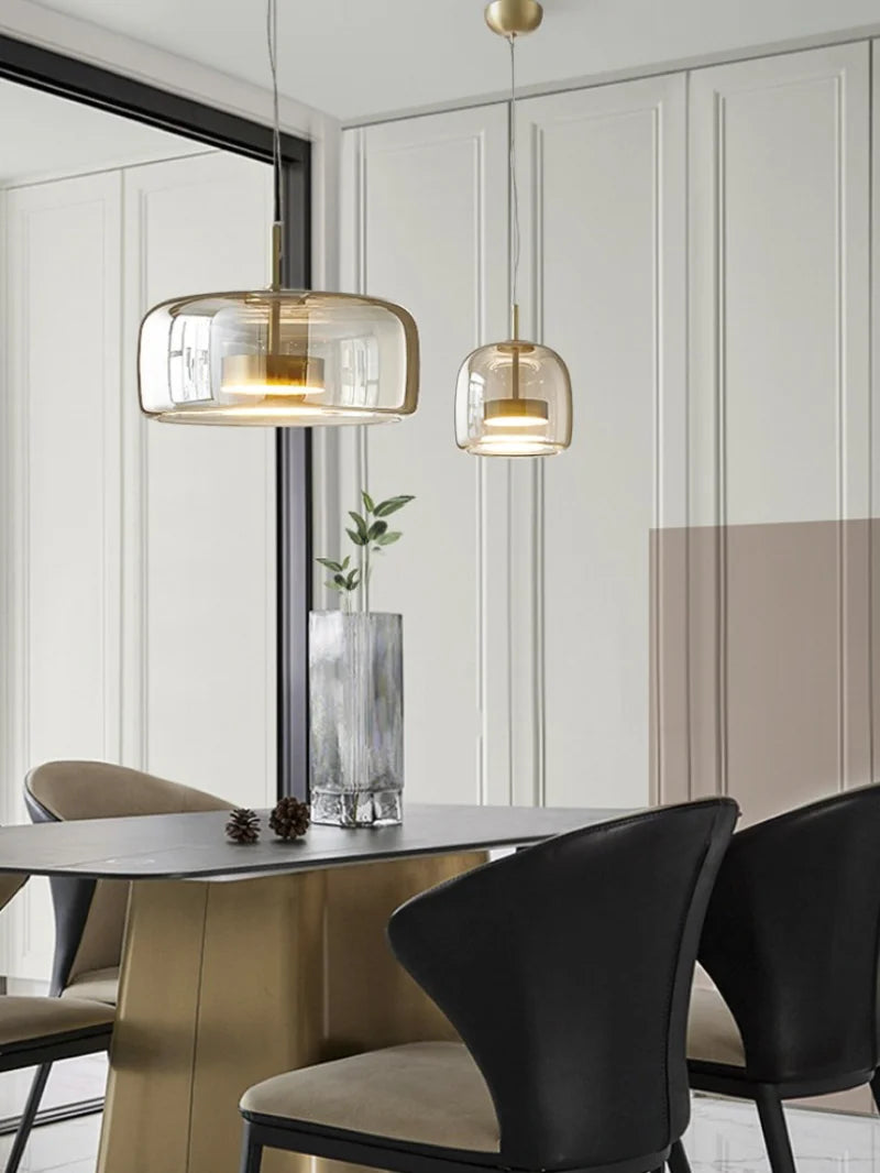 Glass LED Pendant Light for Kitchen, Restaurant, Hanging Lamp, Modern Bedroom, Bedside Shop Decoration, Ceiling Chandeliers, Lustres Decor