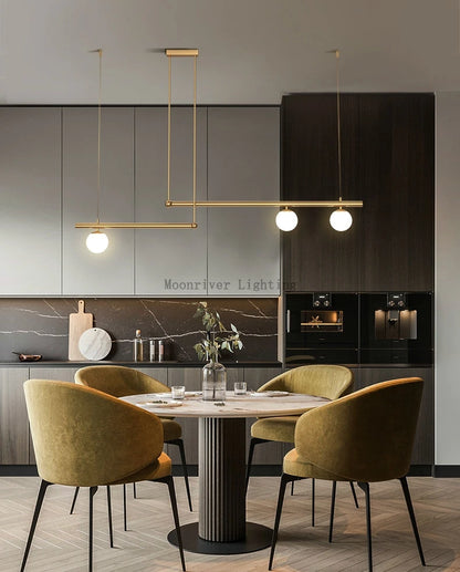 Hanging Lamp for Home LED Modern Minimalist Living Room Chandelier Simple Linear Restaurant Pendant Light Nordic Creative Shop