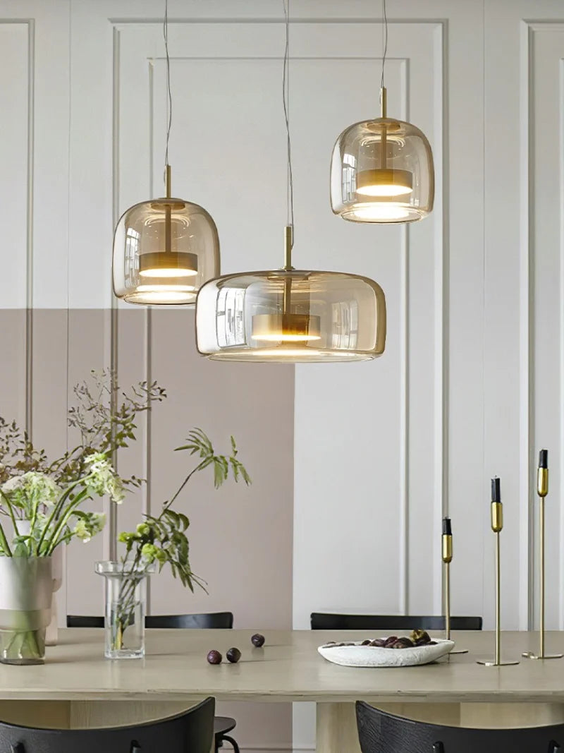 Glass LED Pendant Light for Kitchen, Restaurant, Hanging Lamp, Modern Bedroom, Bedside Shop Decoration, Ceiling Chandeliers, Lustres Decor