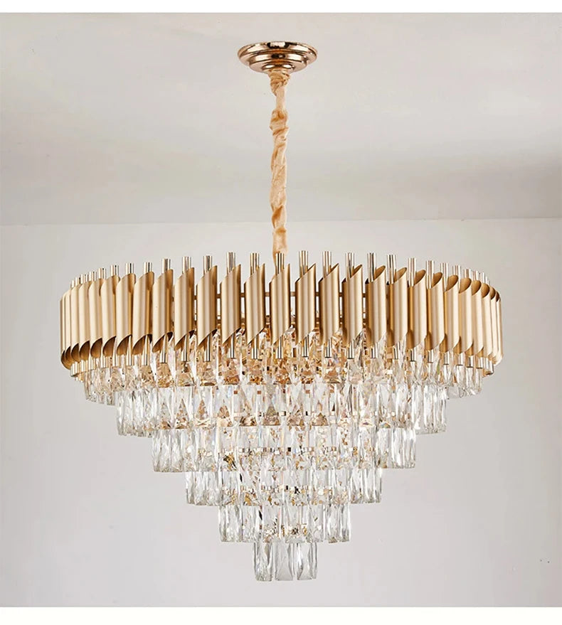 Luxury Modern Crystal Ceiling Chandelier For Living Room Lights Lustre Home Decor Indoor Lighting LED Dining Room Pendant Light