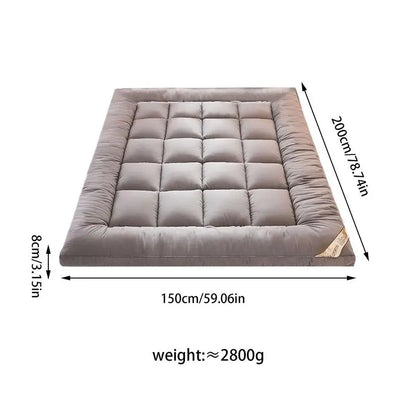 Soft Filling Mattress Pad Soft Down Velvet Tatami Mats Mattress Fluffy and Breathable Relieve Body Stress Soft Cushion Anti-Slip