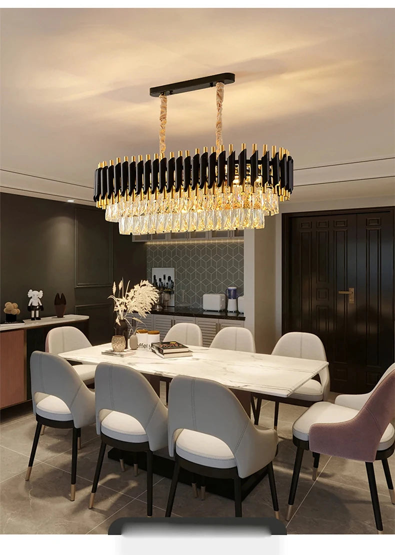 Luxury Modern Crystal Ceiling Chandelier For Living Room Lights Lustre Home Decor Indoor Lighting LED Dining Room Pendant Light