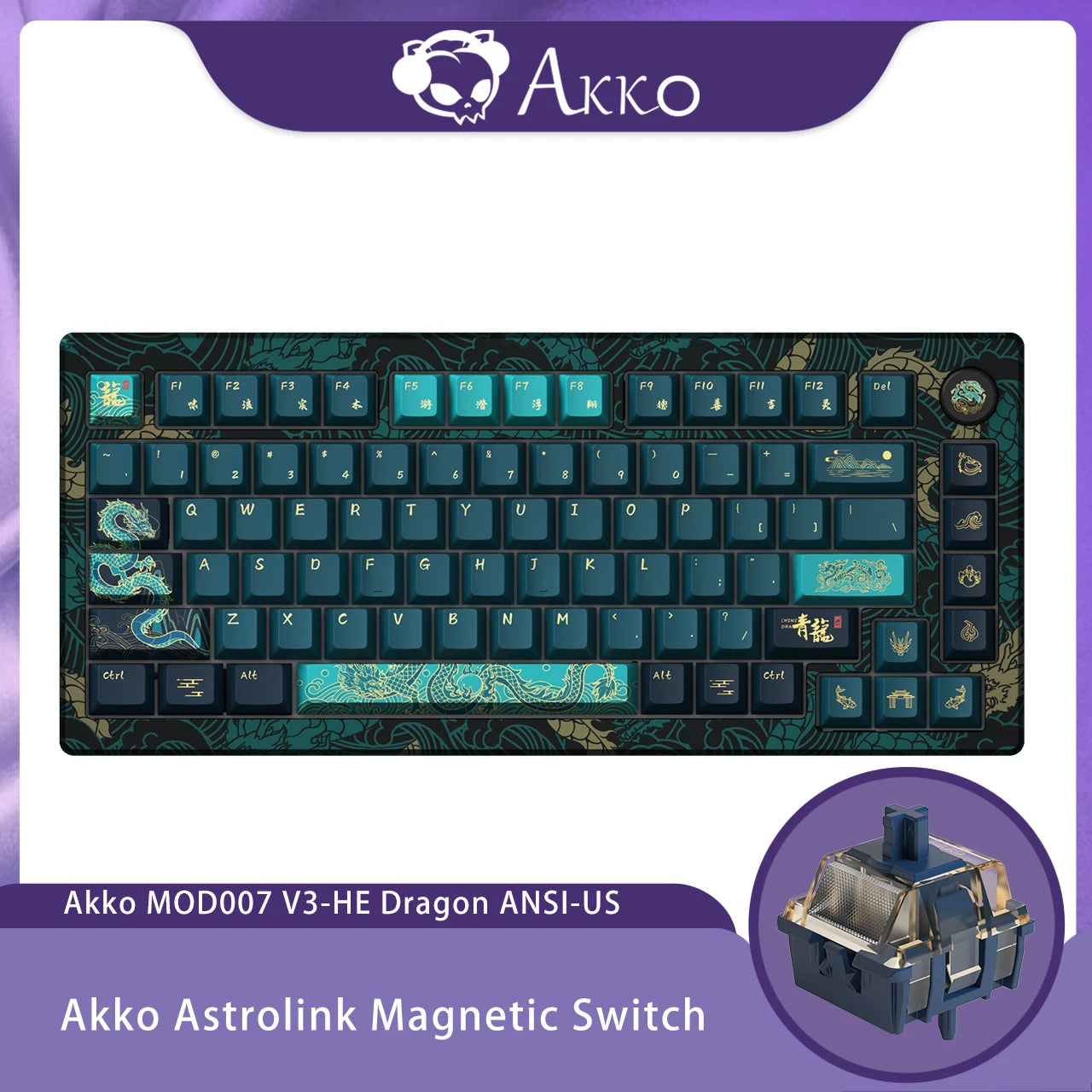 Akko MOD007 HE Year of Dragon Rapid Trigger Mechanical Keyboard 75% Magnetic Switch RGB 8K Polling Rate RT0.01mm Gaming Keyboard