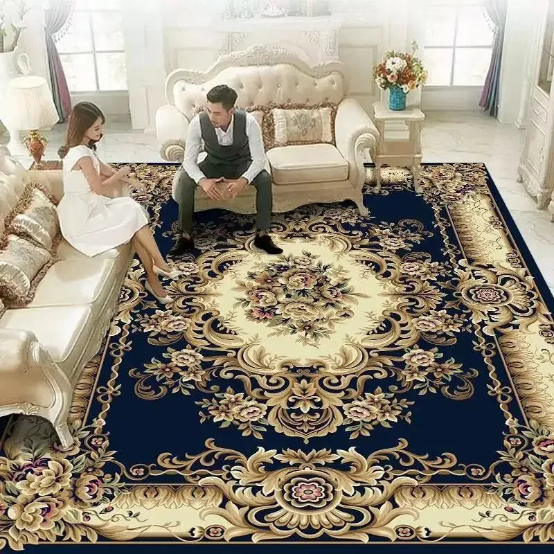 European Red Luxury Carpet Large Living Room Decoration Home Rugs Soft Comfortable Lounge Rug Anti Slip Washable Bedroom Mat