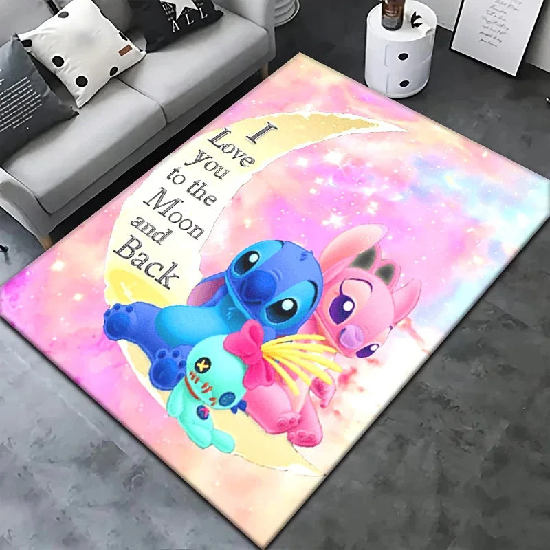 Stitch Cartoon Carpet Rug for Living Room Bedroom Decoration Picnic Camp Kitchen Carpet Crawling Carpet Decoration