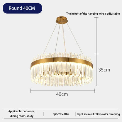 Nordic Luxury Chandeliers Crystal Pendant Ceiling Lights for Living Dining Room Kitchen Gold Pendant Light Decor Indoor Lighting