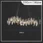 Modern Grey Clear Crystal Chandelier Light Luxury LED Lamp Fixture For Living Dining Room Winfordo Lighting