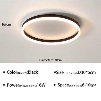 Modern LED Ceiling Lamp Chandelier for Living Dining Room Kitchen Bedroom Nordic Simple Round Home Decor Lighting Fixture Luster