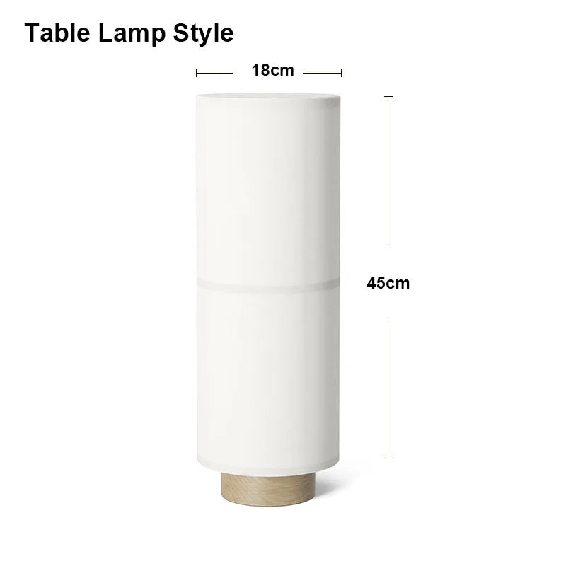 Designer Menu Hashira Cluster Pendant Light Vintage Cloth Lampshade Hanging Lamp Dining Room Minimalist Cylindrical Chandelier