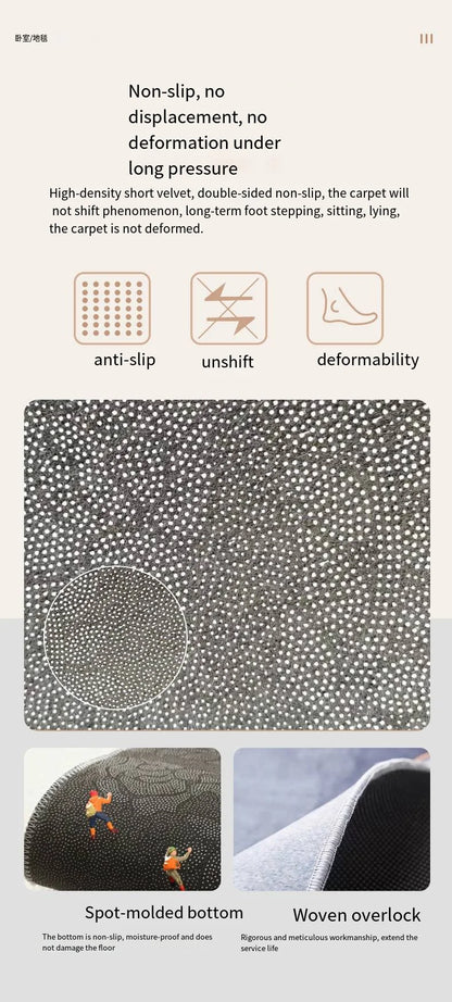 VIKAMA Light Luxury HomeLiving Room Carpet Bedroom Full Sofa Dirt Resistant And easy to care for crystal velvet carpet