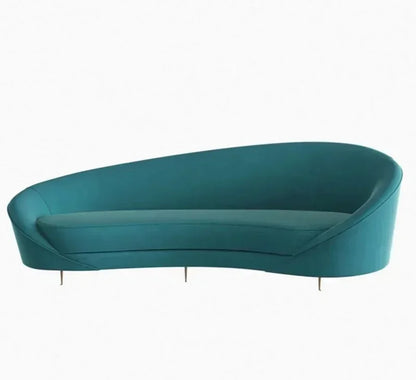 Curved Sofa, Light Gray Color, Fabric Sofa, Modern Minimalist Design, Irregular-shaped Double-person and Triple-person Sofa
