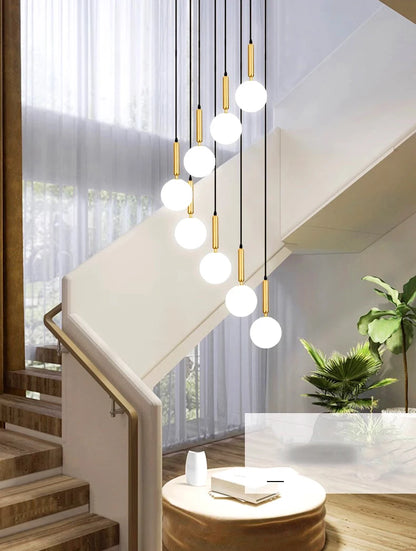 Modern ring stairs led lights pendant light lamps for living room led Chandeliers for dining room hanging light indoor lighting