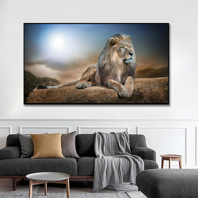 Large Size Lion Leopard Animals Posters African Elephant Tiger Wall Picture Canvas Painting One Piece Home Decoration No Frame