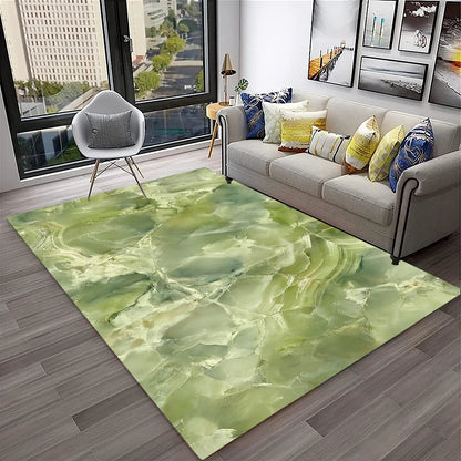 Luxurious Black Green Gold Colour Marble 3D Carpet Rug for Home Living Room Sofa Doormat Decor,kids Area Rug Non-slip Floor Mat