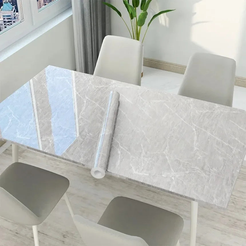 80cm Width Oil Proof Wall Stickers Waterproof Foil Wallpaper Marble Self Adhesive Mould Proof Sticker for Kitchen Bathroom Decor