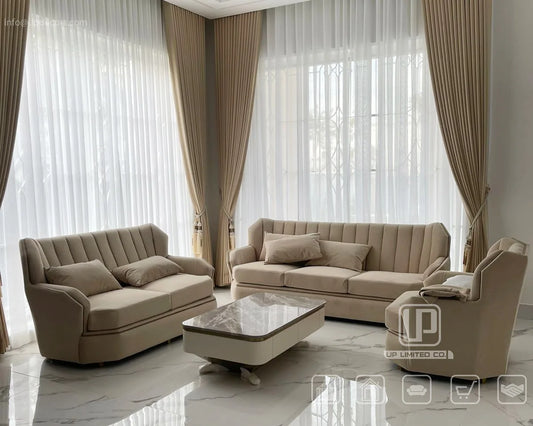Modern popular light luxury leather full leather villa home improvement living room sofa 1 + 2 + 3 sofa combination set