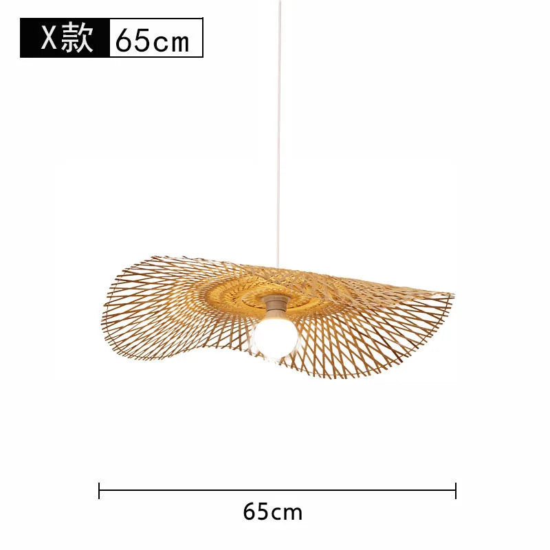 Bamboo Lantern Bamboo Woven Chandelier Chinese Restaurant Tea Room Chandelier Japanese Restaurant Straw Hat Rattan Woven Chandel