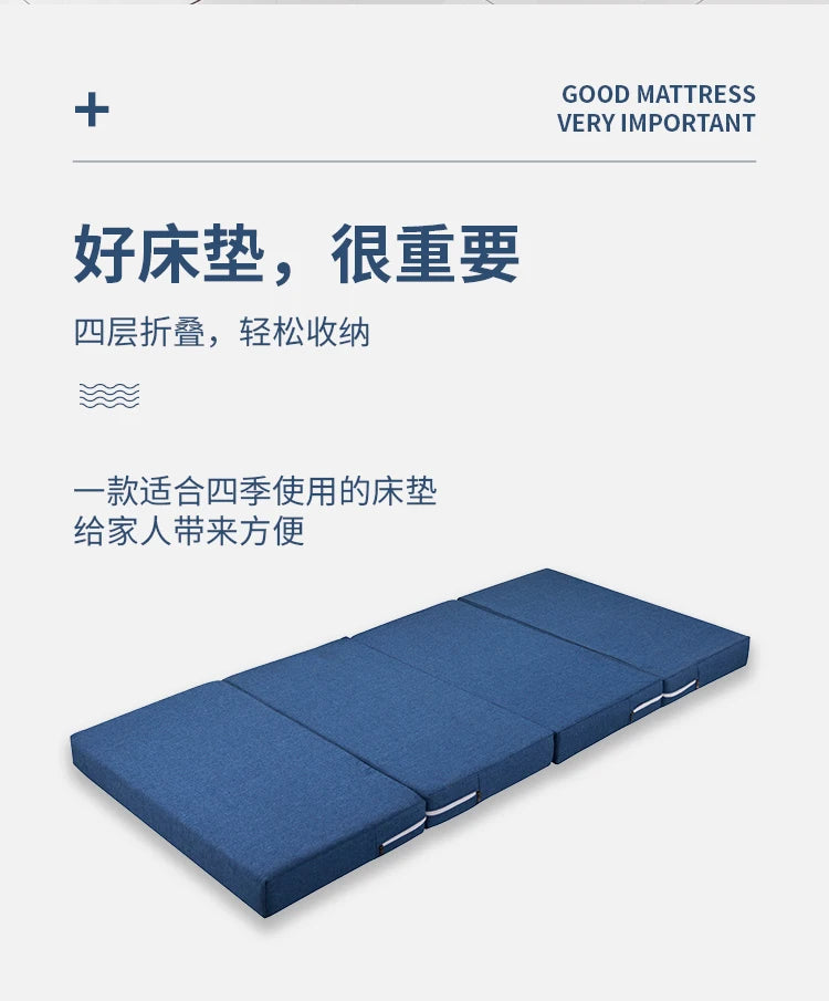 Compact Memory Foam Folding Mattress Office Nap Bed Compact Tatami Yoga Mat Foldable Sponge Mattress Portable Single Bed for Eas