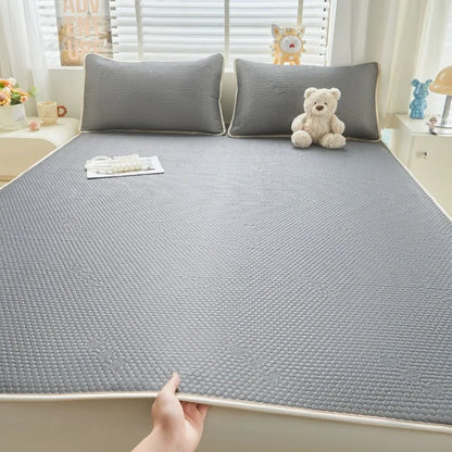 1pc Breathable and non slip thin mattress with summer quilting design dark gray single and double comfortable soft cushion