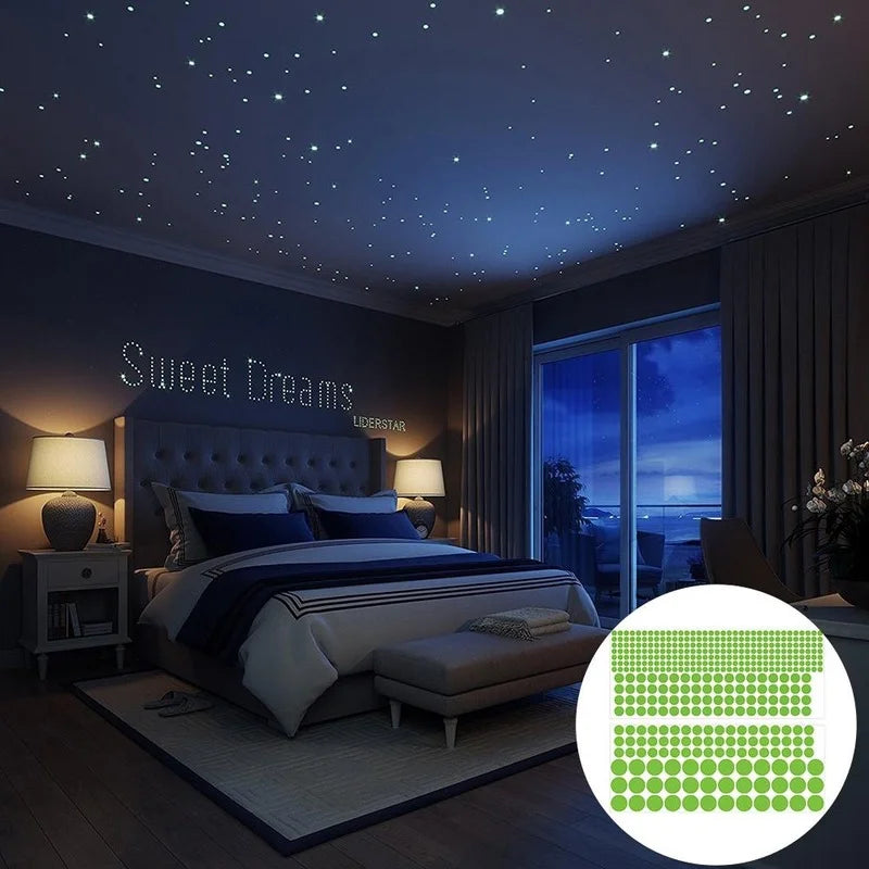407 PCS Luminous Dot Living Room Children's Room Decoration Fluorescent Wall Stickers Home Wallpaper Bedroom Decoration