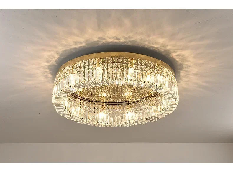 Luxury Modern Minimalist Crystal Glass Round Ceiling Chandelier for  Living Room Bedroom Study Led Indoor Lighting Decor