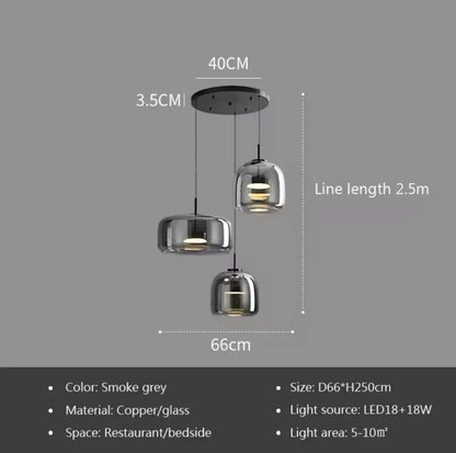 Glass LED Pendant Light for Kitchen, Restaurant, Hanging Lamp, Modern Bedroom, Bedside Shop Decoration, Ceiling Chandeliers, Lustres Decor