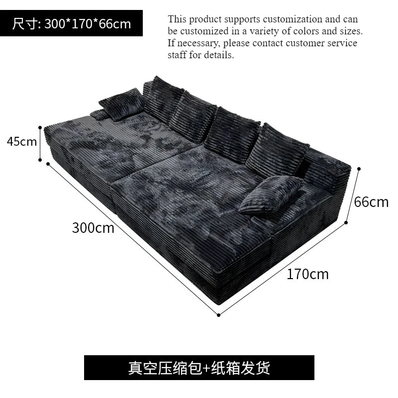 Bed Luxury European Sofa Armrest Adults Villa Floor Vacuum Compressed Couch Living Room Recliner Divano Sottovuoto Furniture