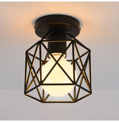 Industrial Pendant Light Adjustable Hanging Lamp for Ceiling Light Fixture Metal Cage Chandelier Lighting for Island Dining Room