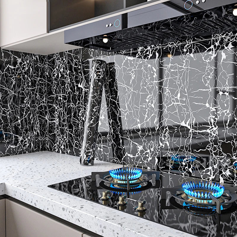 40cm Width Marble Self Adhesive Wallpaper Vinyl Wall Stickers Waterproof Contact Paper For Kitchen Decorative Film Home Decor