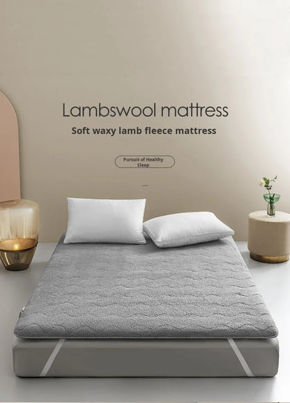 Student dormitory foldable thickened warm lamb velvet tatami mattress winter floor bunk bed mattress Home Double mattress