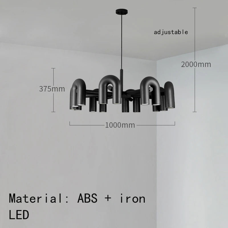 Cirkus scandinavian pendant light LED U-shaped tube chandelier Simple creative lamp Living Room Decoration restaurant lights