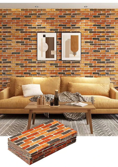 70cmx1/5/10m 3D Wallpaper Decoration Self-adhesive Antique Foam Brick Wallpaper Living Room Bedroom Waterproof 3d Wall Sticker