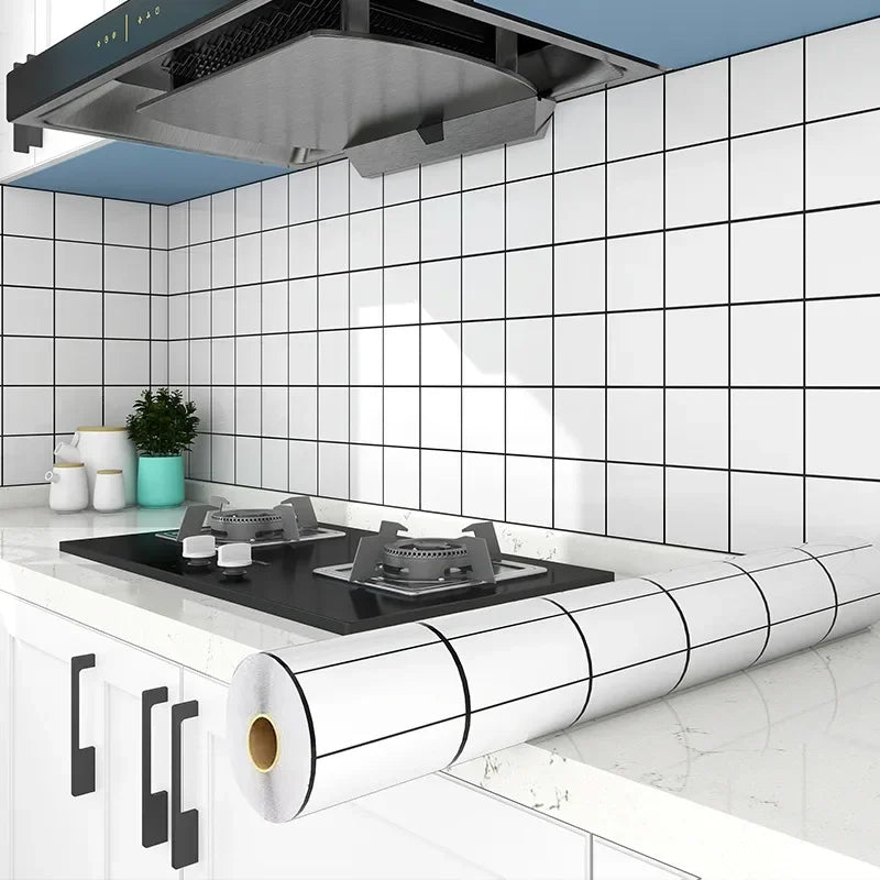 Kitchen Stove Oil-proof Sticker Waterproof High Temperature Resistant Wallpapers Kitchen Decoration Self Adhesive Contact Paper