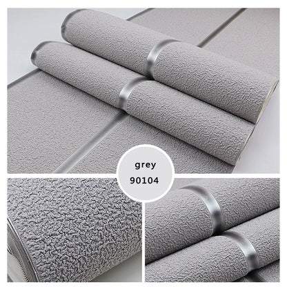 9.5m Roll Modern Deerskin Velvet Wallpaper Non-woven Fabric 3D Stripe Living Room Bedroom TV Background Wall Stickers טפט לקיר