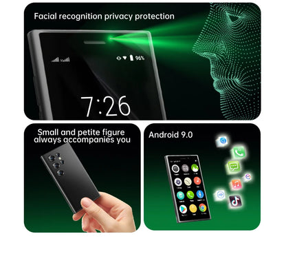 SERVO S26 Mini 3G Smartphone Android 9.0 System 2 SIM Cards 2GB+16GB Play Store Face Unlock WiFi Hotspot 3.0" Small Smart Phones