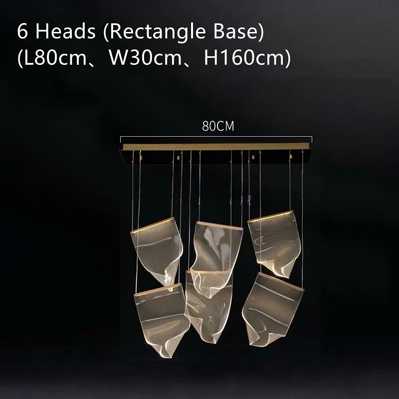 Light Guide LED Modern Chandelier living room decor lighting Duplex Rotating Stairs Pendant Lamp Dining room Hanging Lights