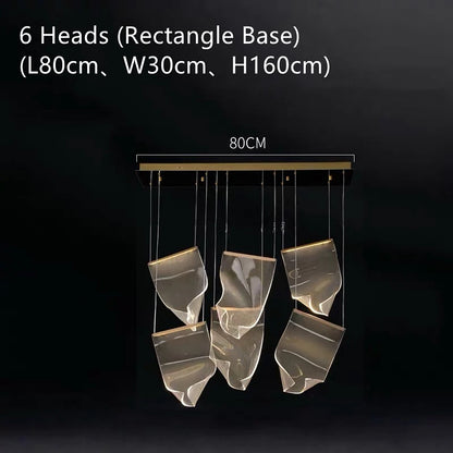 Light Guide LED Modern Chandelier living room decor lighting Duplex Rotating Stairs Pendant Lamp Dining room Hanging Lights