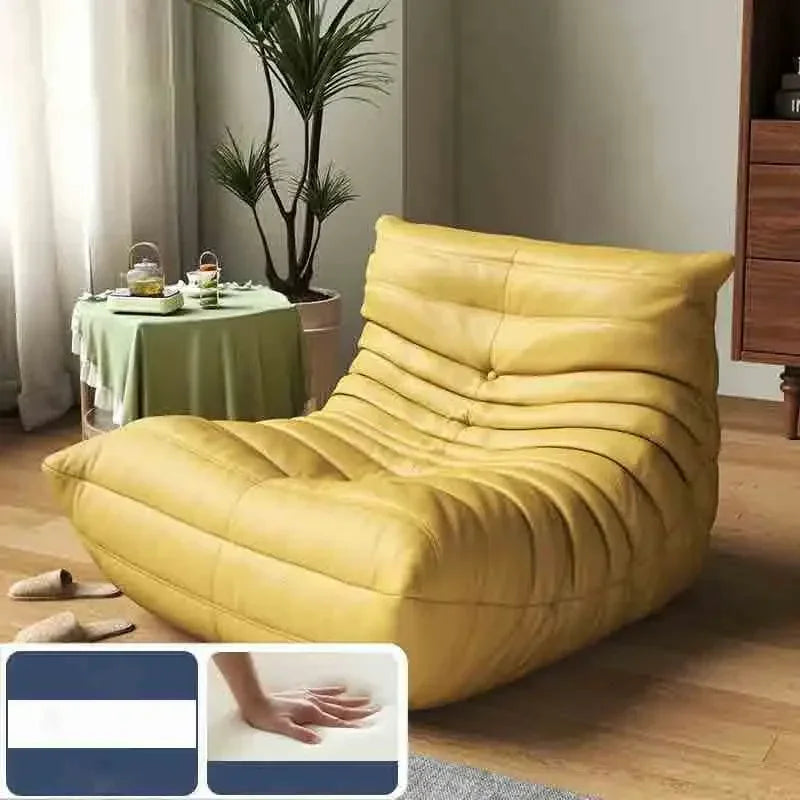 Fireside Chair for Adult Armless Floor Sofa Soft Comfy Lounge Chair Foam Sofa Accent Chair for Living Room Bedroom Bean Bag Sofa