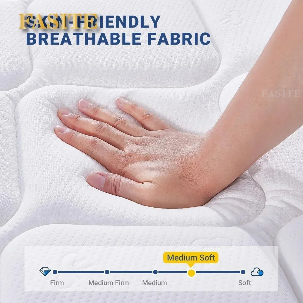 Mixed Spring Mattress with Comfortable Foam and Pocket Coil 12 Inch Box Full Mattress