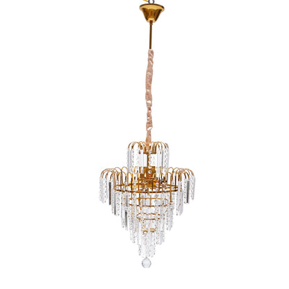 Gold Elegant Crystal Chandelier Modern Ceiling Light Pendant Fixture Lighting Lamp Metal+Glass for Living Room, Dining Room