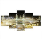 5 Panel The Quran Islamic Calligraphy Canvas Painting Motto Mosque Posters Prints Wall Art Canvas Printed Pictures Home Decor