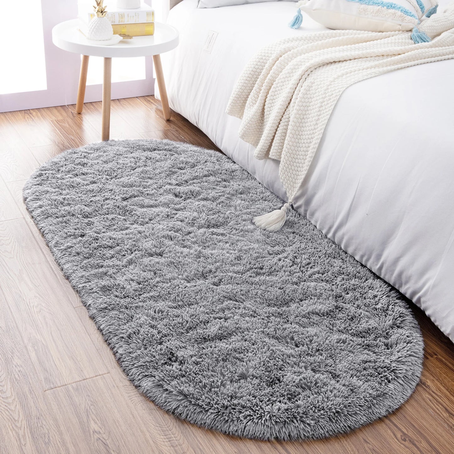 Thicken Faux Fur Area Rugs Oval fluffy Long Hair Carpet Floor mats plush Soft door Mat bedside carpets for bedroom living room