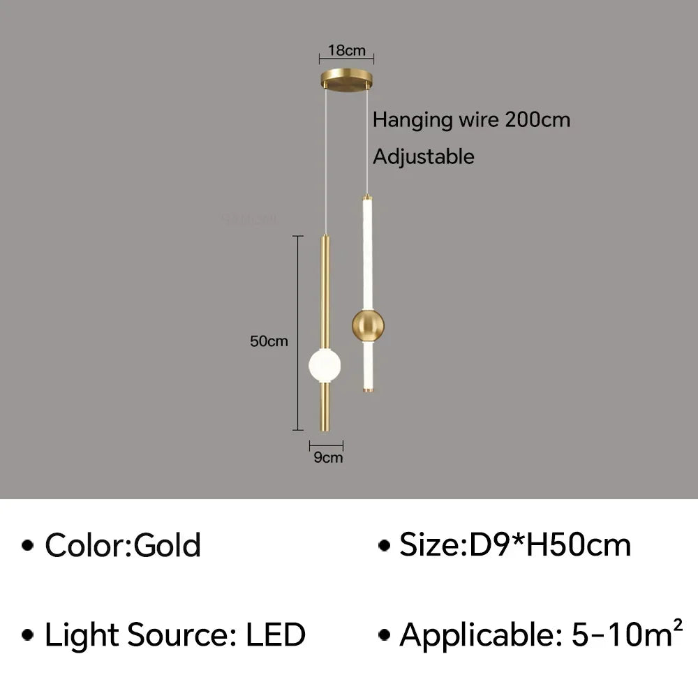Modern Simple LED Pendant Lamp Living Room Bedroom Bedside TV Background Kitchen Island Restaurant Home Decor Lighting Fixture
